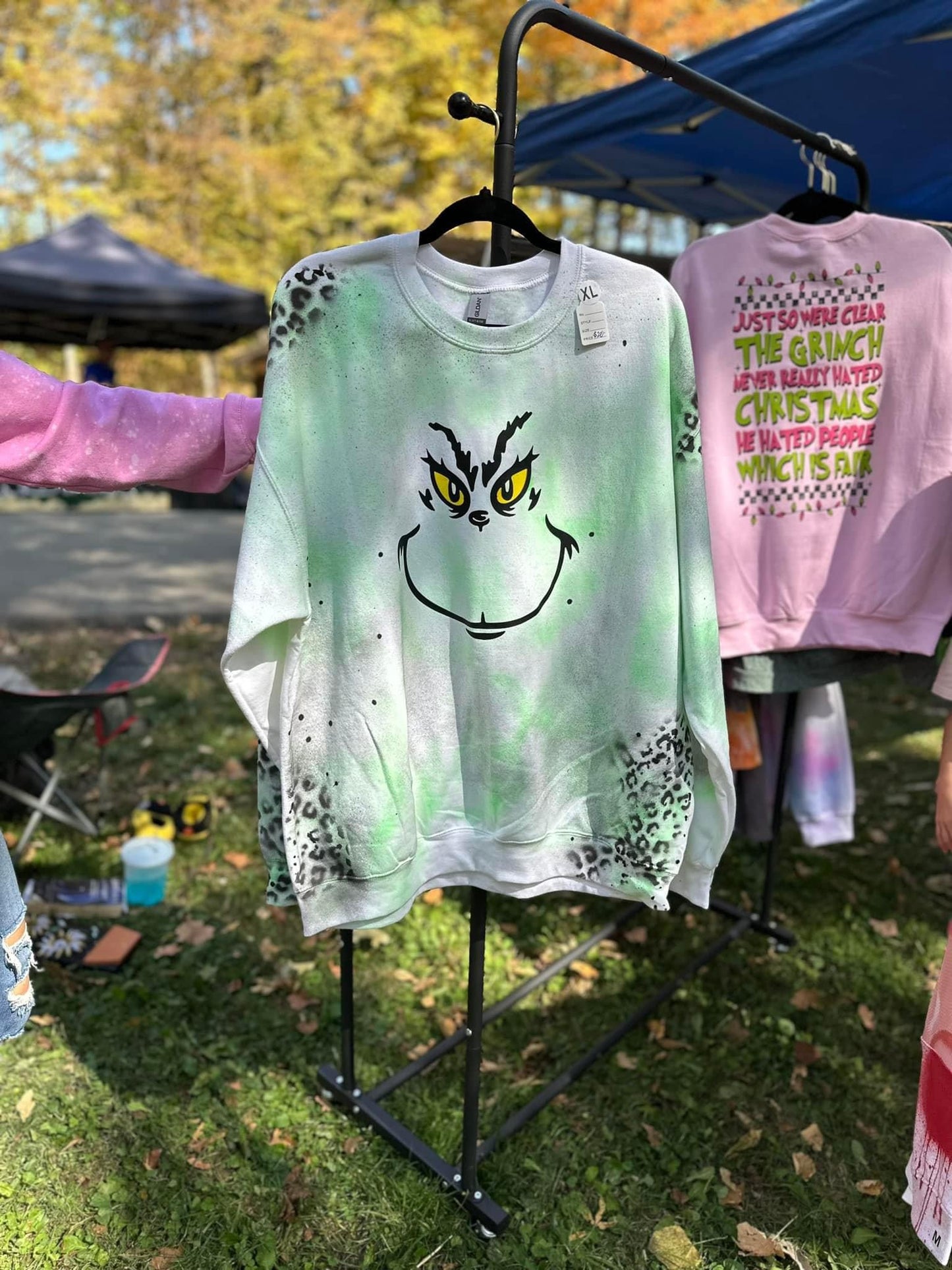 Grinch Face Dyed Crewneck